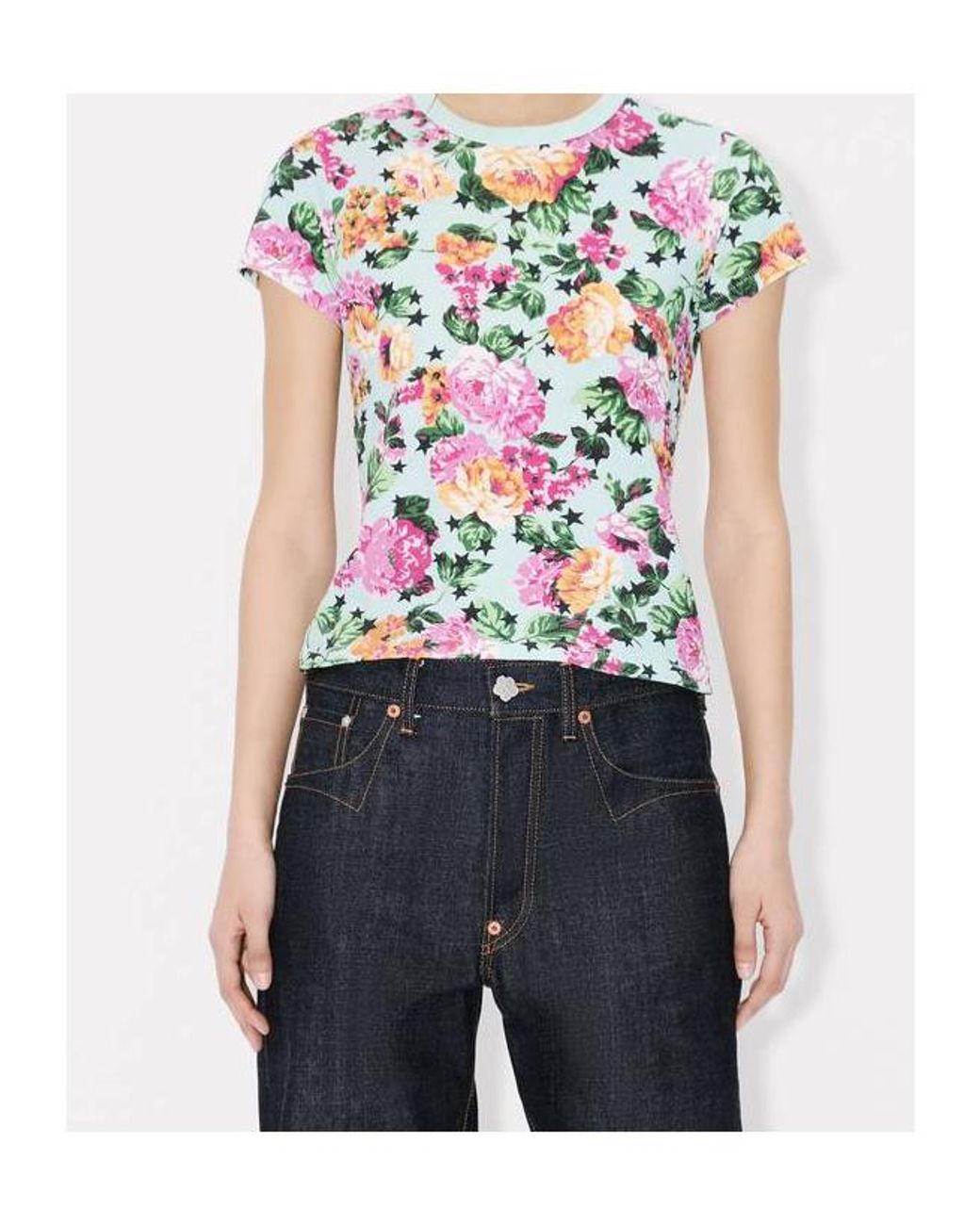 KENZO White Allover Floral Printed Crewneck T-Shirt