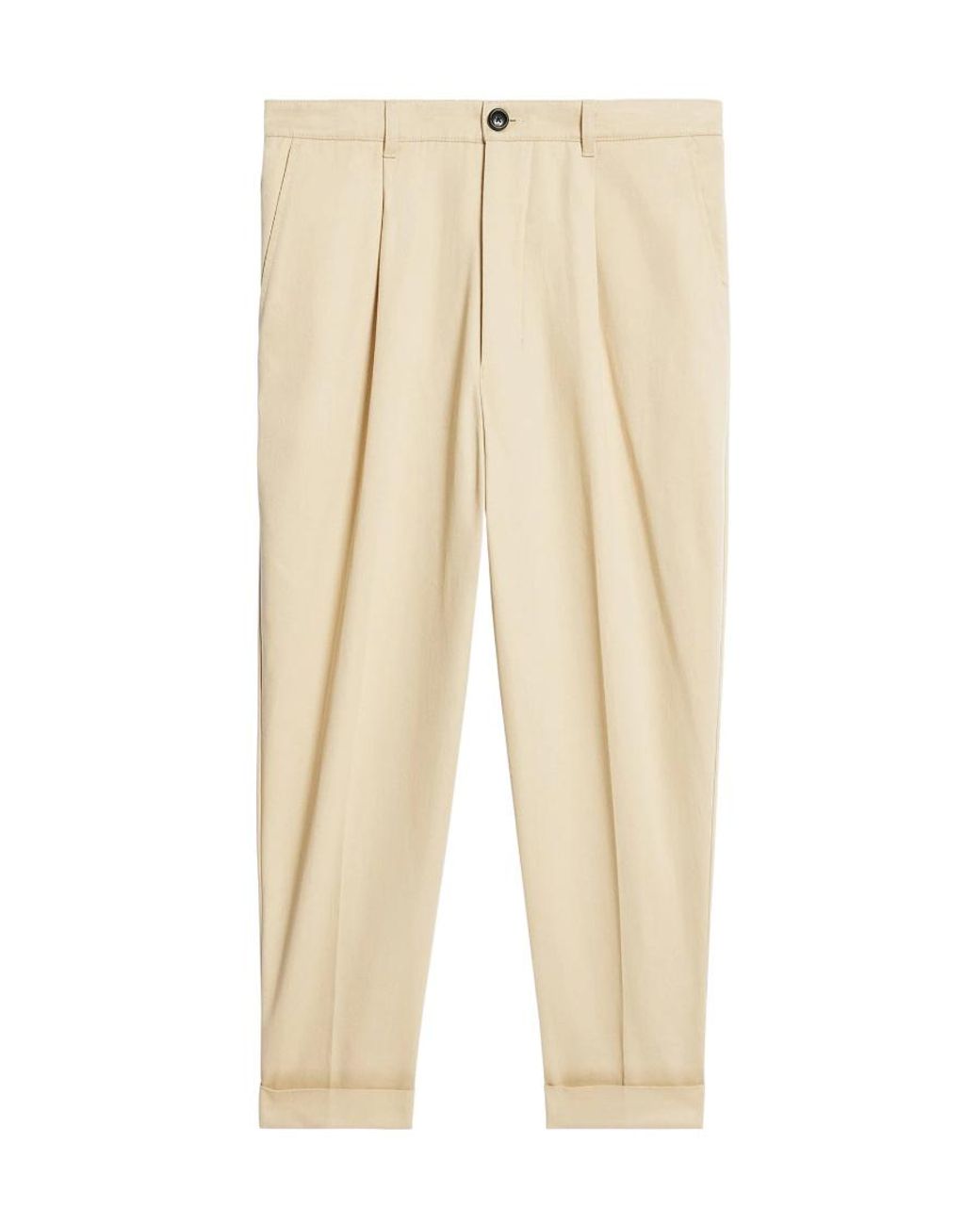 AMI Natural Drop-Crotch Mid-Rise Trousers for men