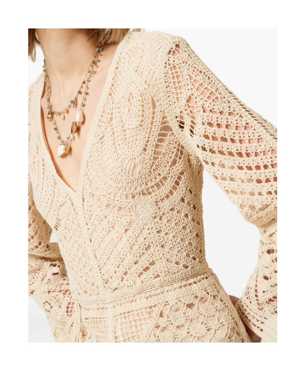 Twinset Natural Crochet-Knit Playsuit