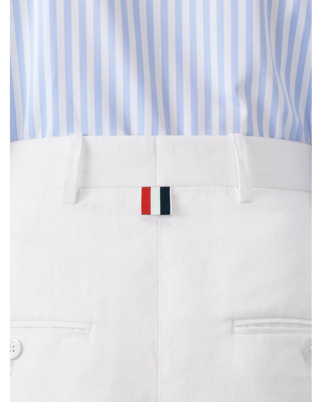 Thom Browne White High-Waisted Trousers