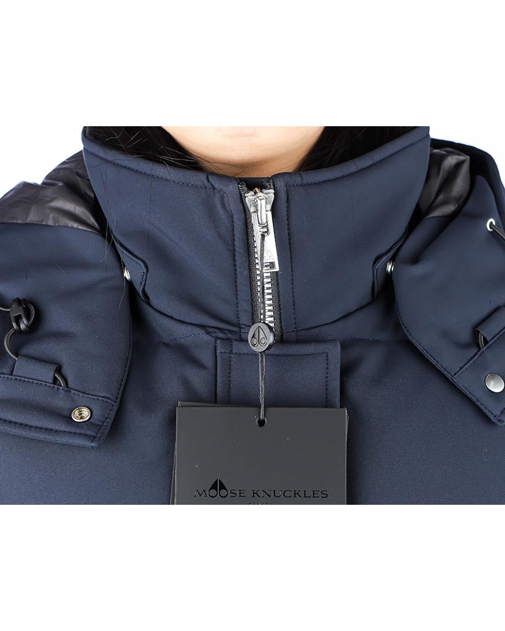 Moose Knuckles Blue Long-Sleeved Hooded Cotton Suit