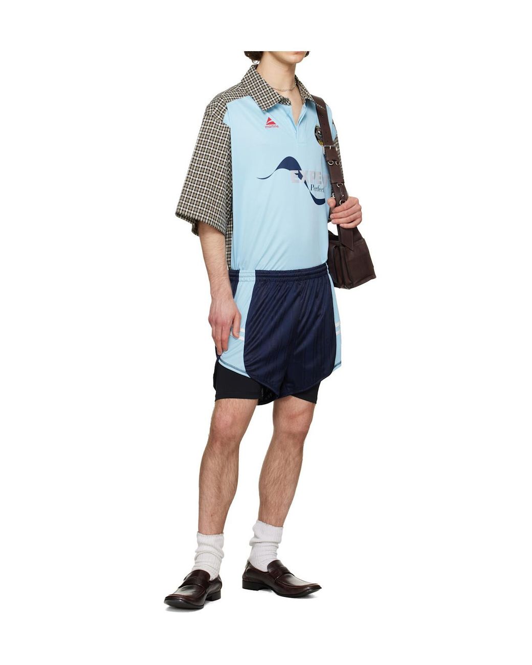 Martine Rose Blue Stripe Detail Shorts for men