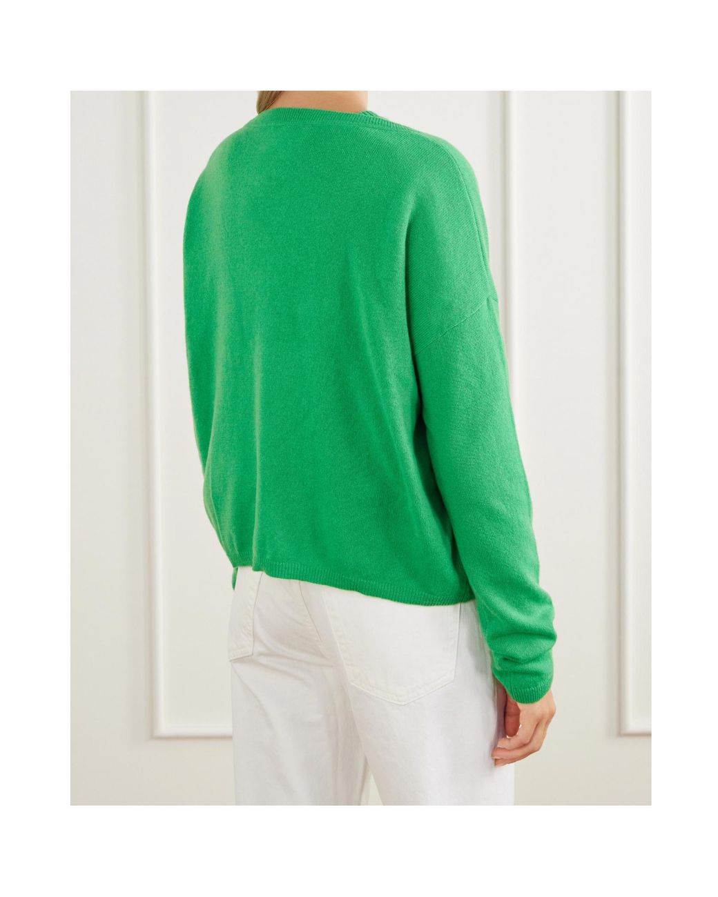 Lisa Yang Green V-Neck Knit Cardigan
