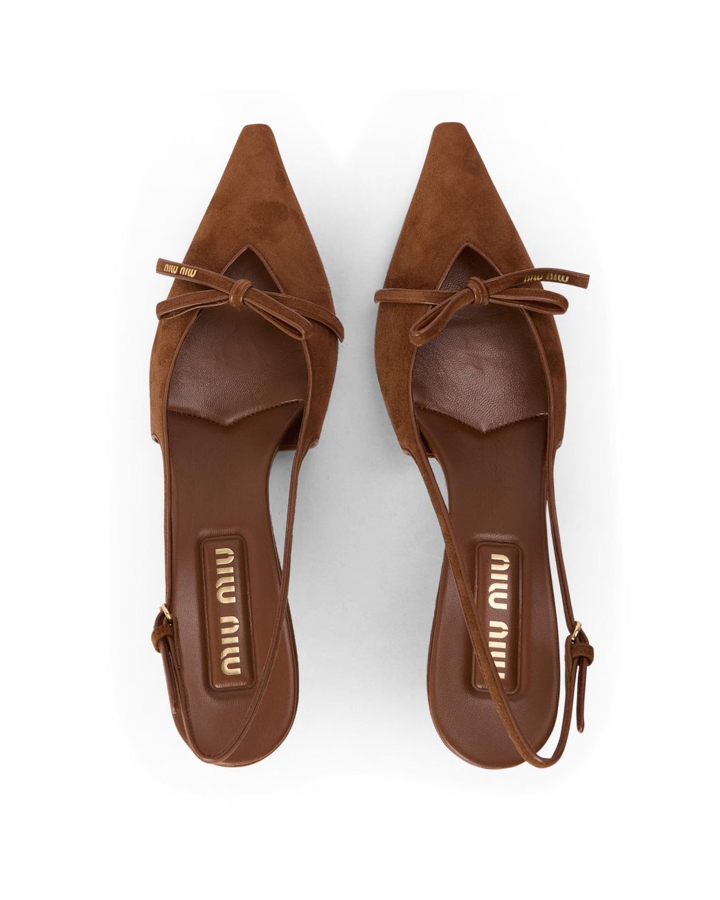 Miu Miu Brown Bow Lowheel Sandals