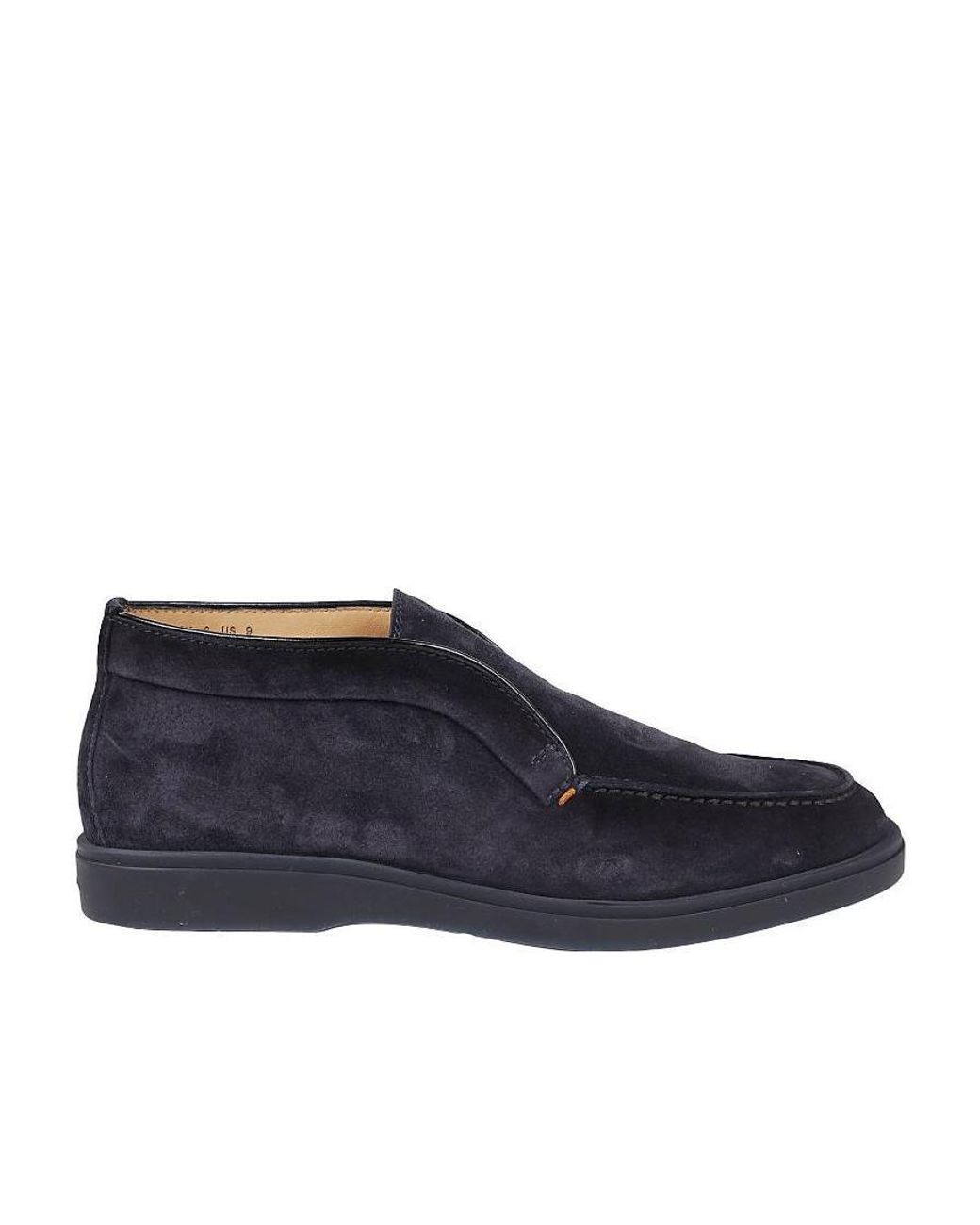 Santoni Blue Suede Loafers for men