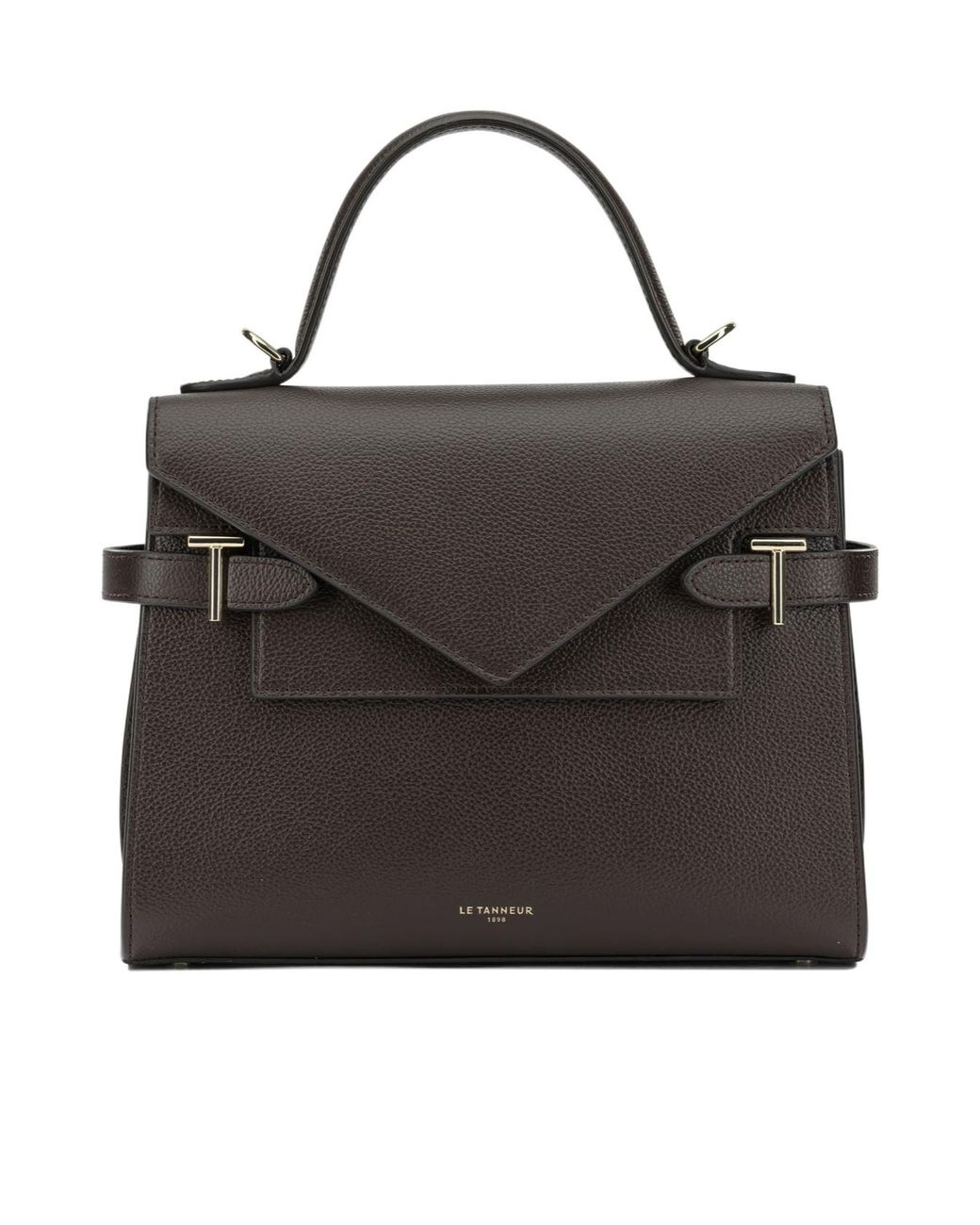 Le Tanneur Black Structured Top Handle Shoulder Bag