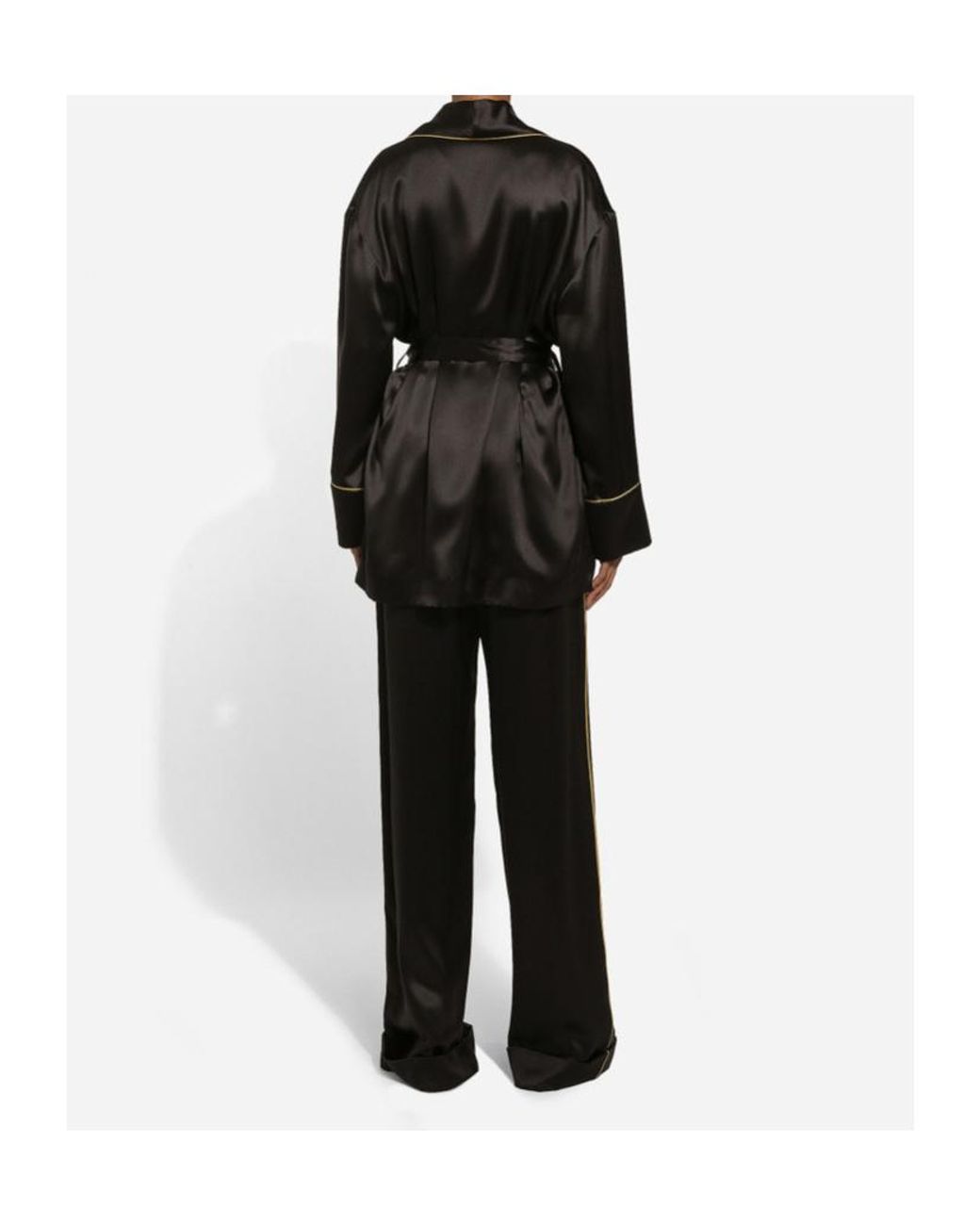 Dolce & Gabbana Black Satin Pajama Pants