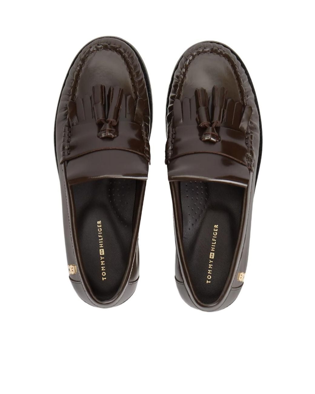 Tommy Hilfiger Black Tassel Loafers Flat Shoes
