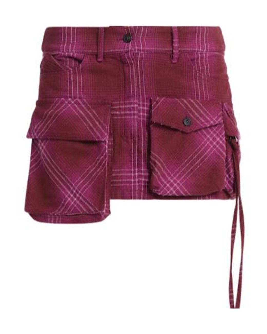 The Attico Purple Cotton Blend Mini Skirt W/ Cargo Pockets