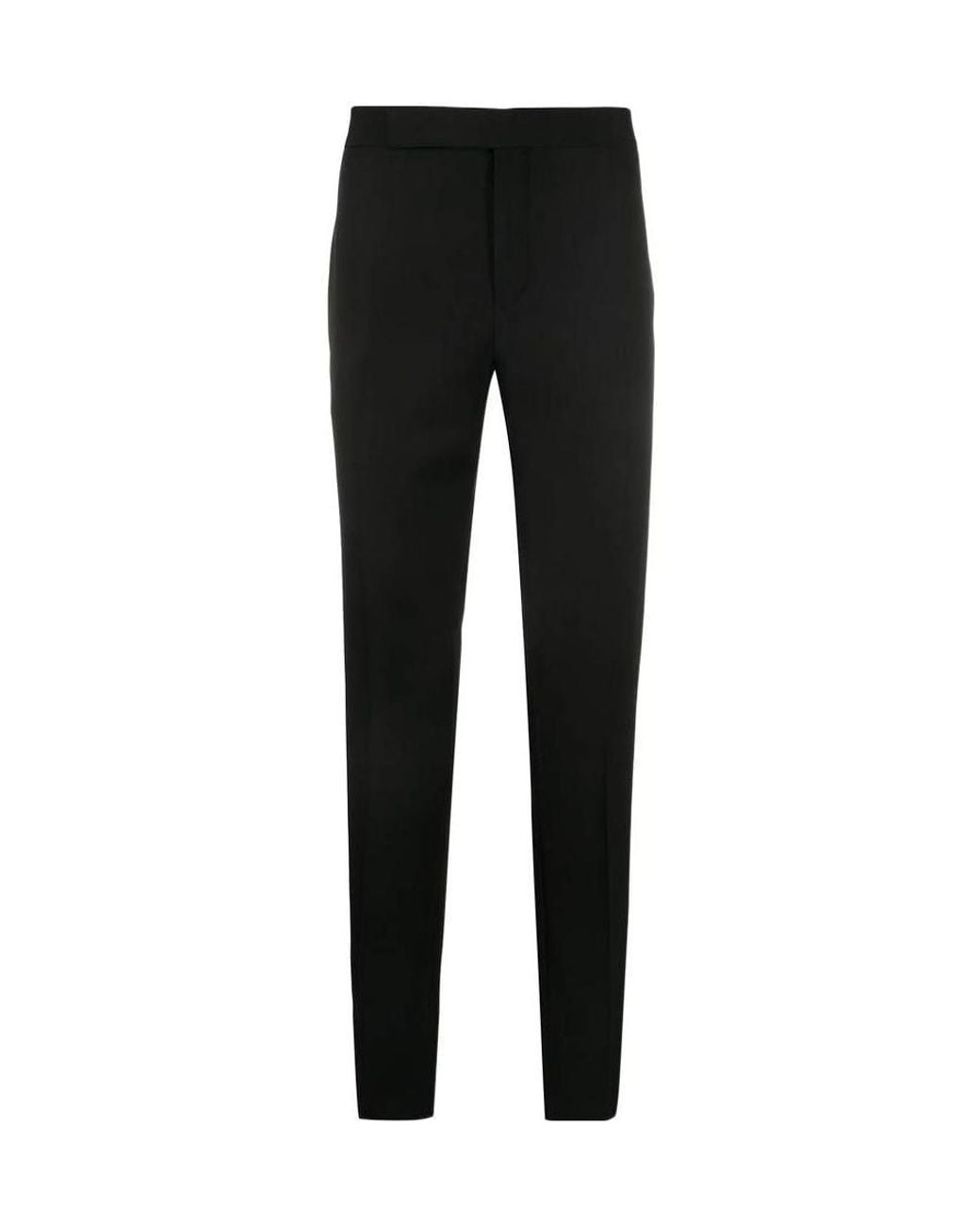 Saint Laurent Black Slim-Fit Tailored Trousers for men