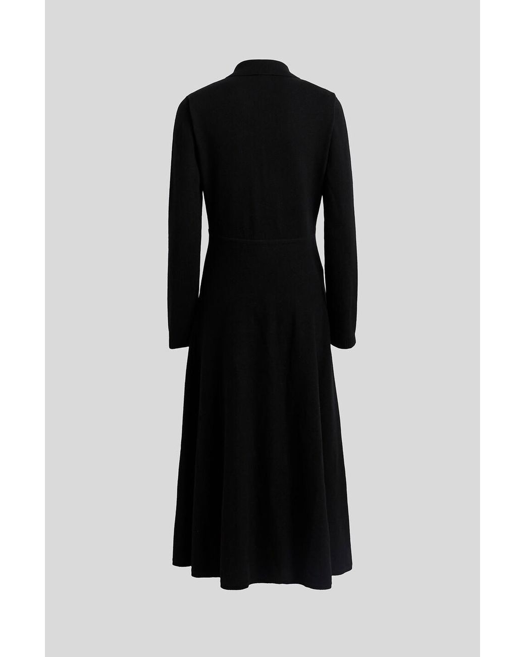 Etro Black Collared Long-Sleeved Dress