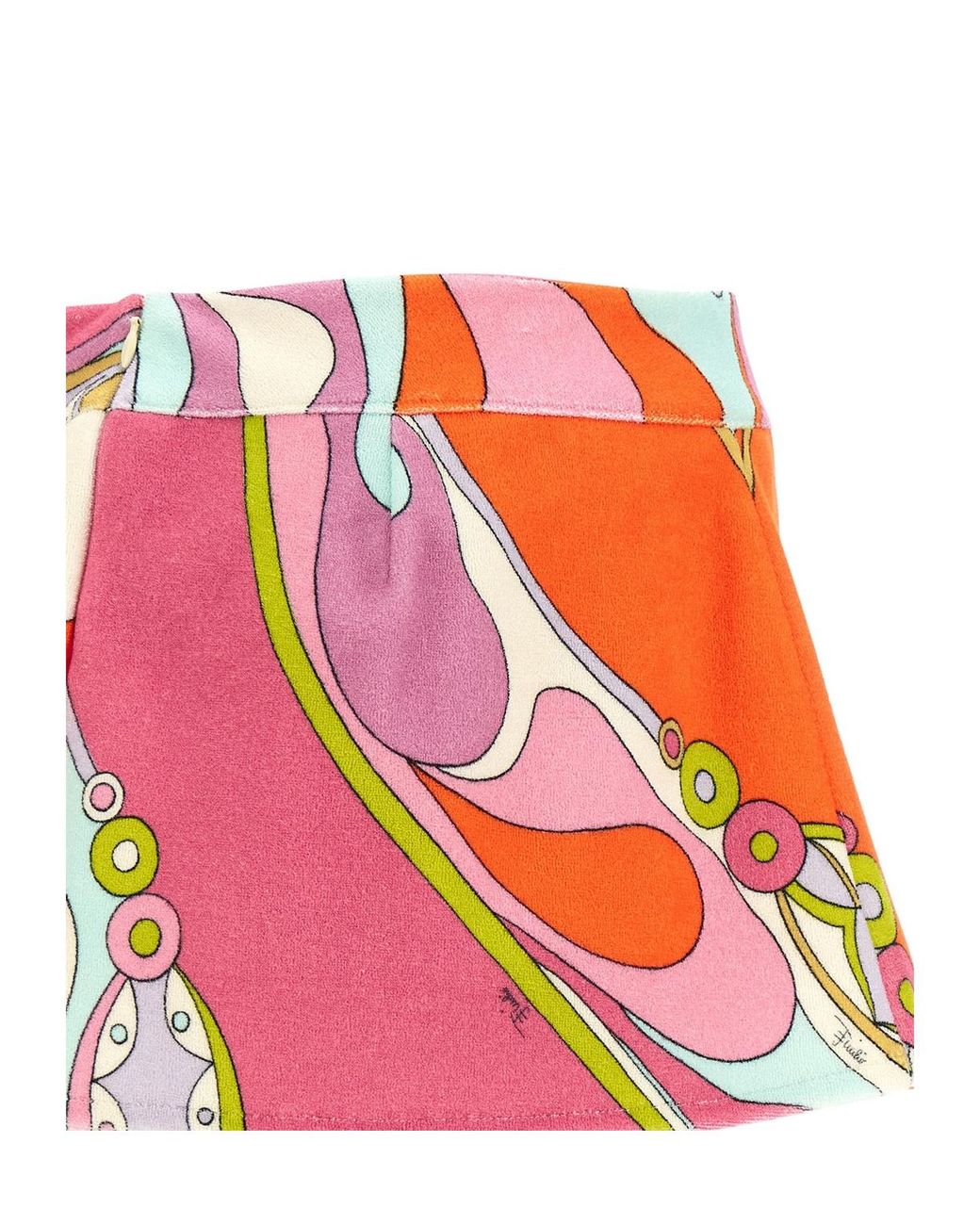 Emilio Pucci Red Pucci Orchidee Printed Terry Shorts