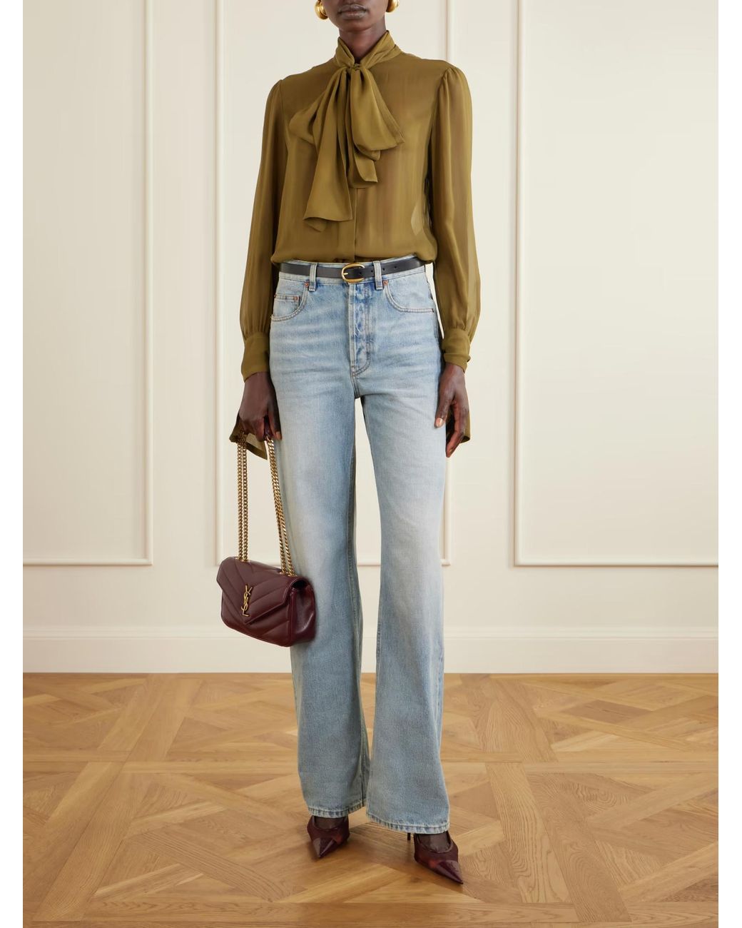 Saint Laurent Purple Chain Shoulder Bag