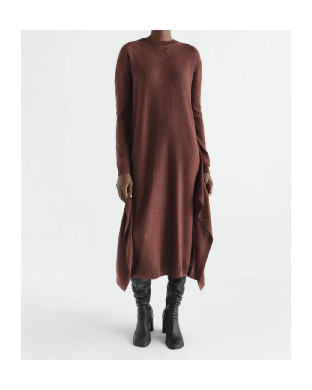 Lemaire Brown Buttoned Knitted Dress
