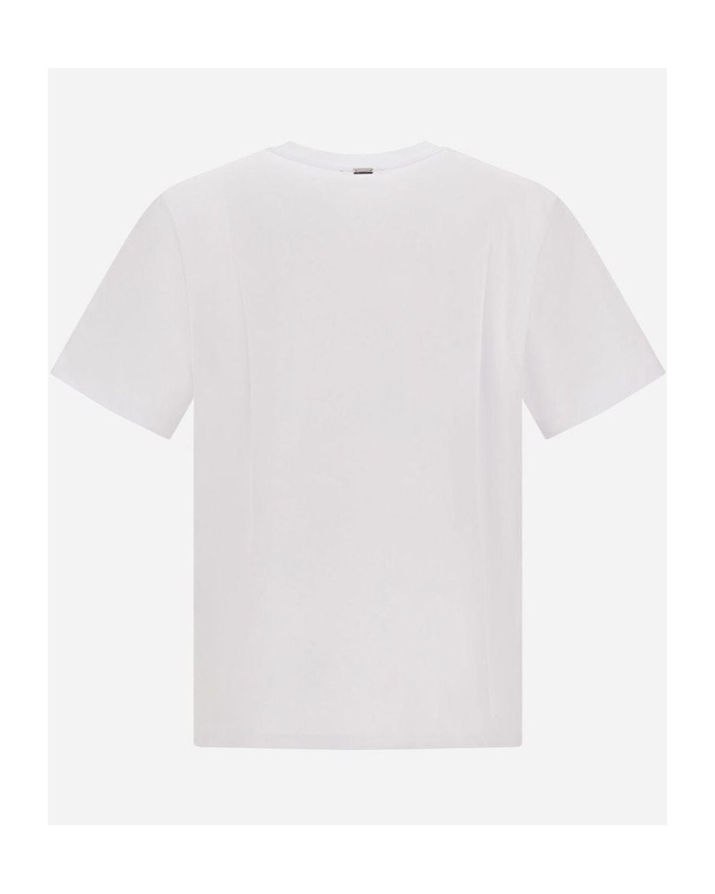 Herno White Logo-Embroidered Crewneck T-Shirt for men