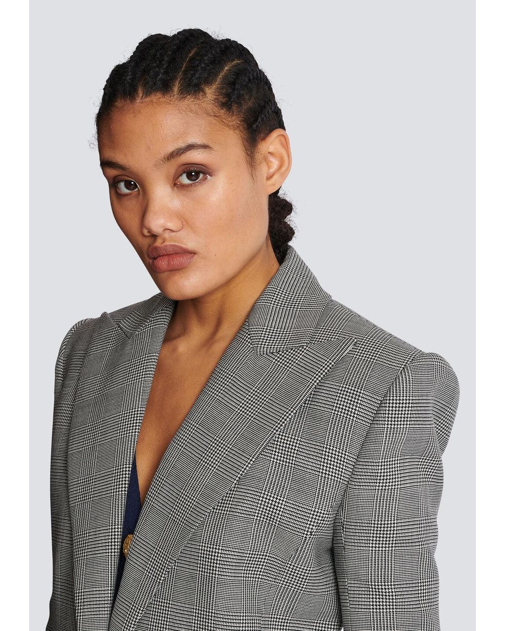Balmain Gray 1-Button Jacket