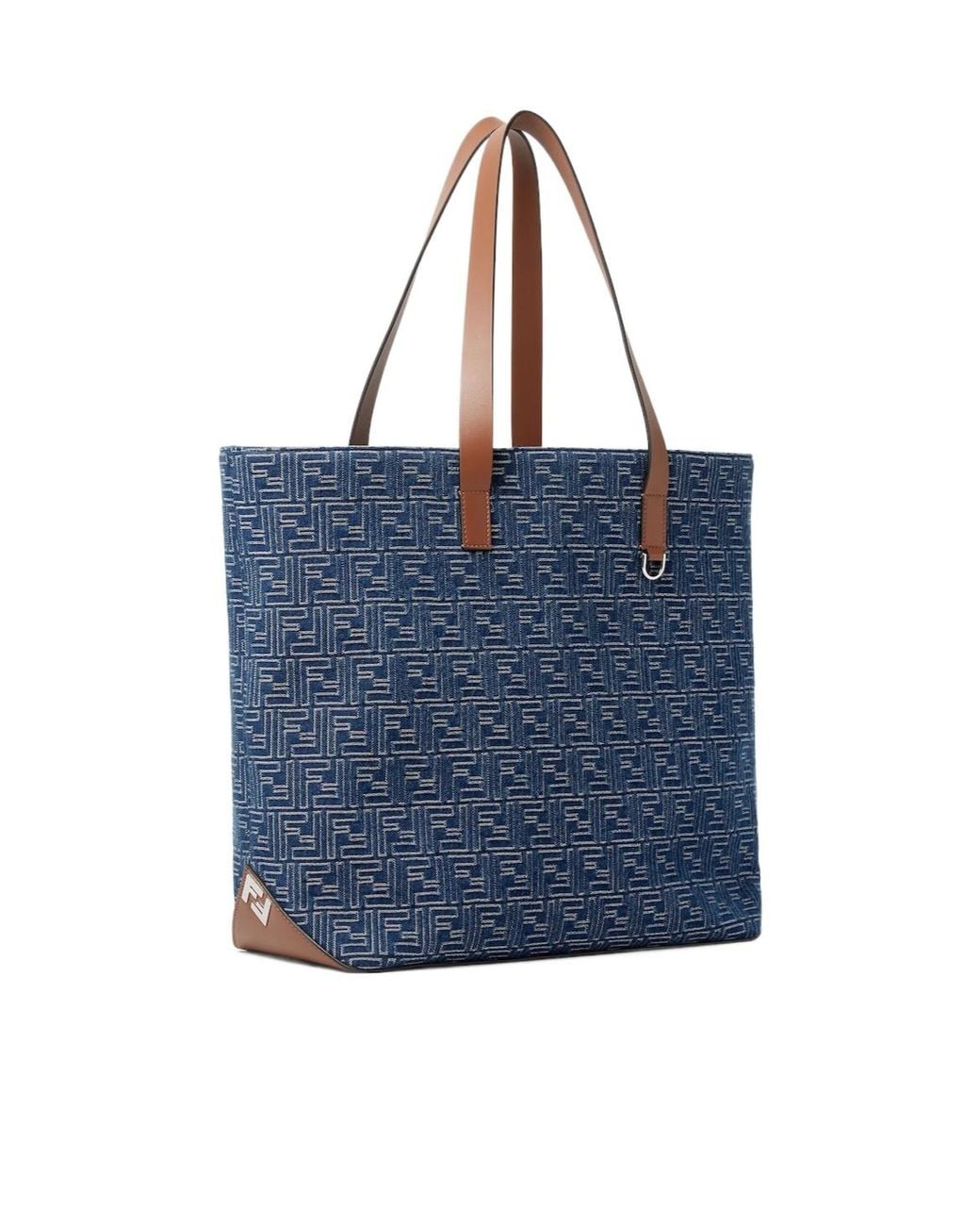 Fendi Blue Ff Jacquard Medium Tote Bag for men