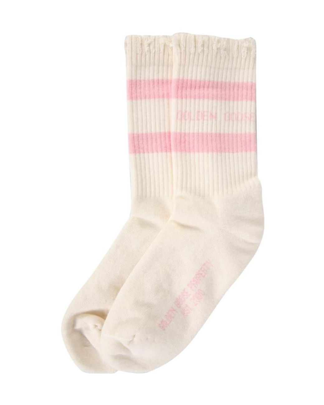 Golden Goose Deluxe Brand Pink Striped Knit Ankle Socks