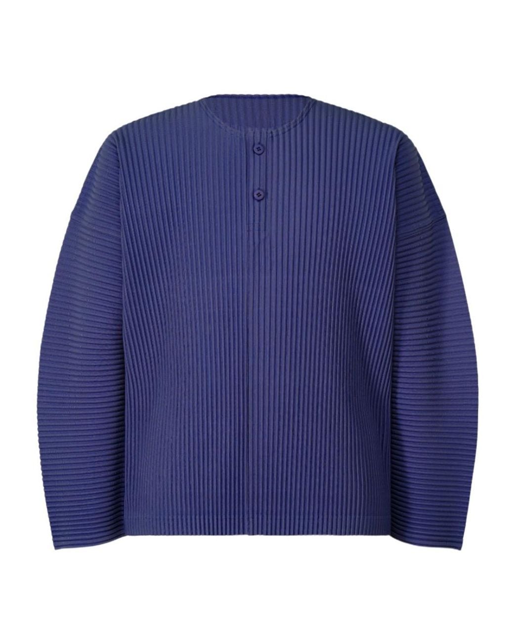 Homme Plissé Issey Miyake Blue Homme Plissé Issey Miyake Monthly Colors February Henley-Neck Top for men
