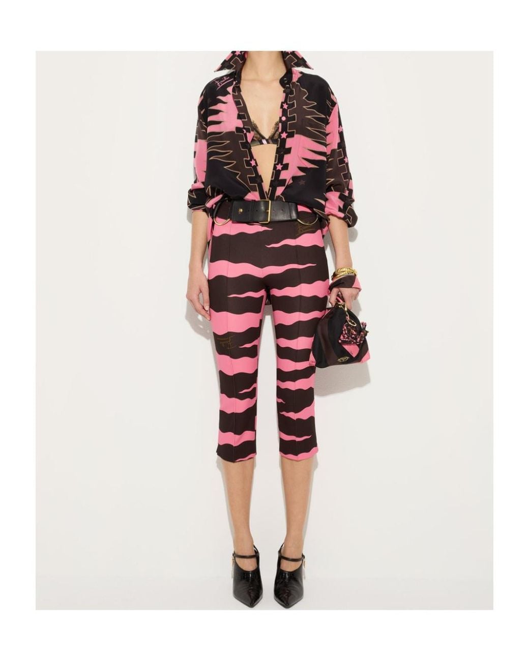 Emilio Pucci Red Valdimontone Print Oversized Silk Shirt