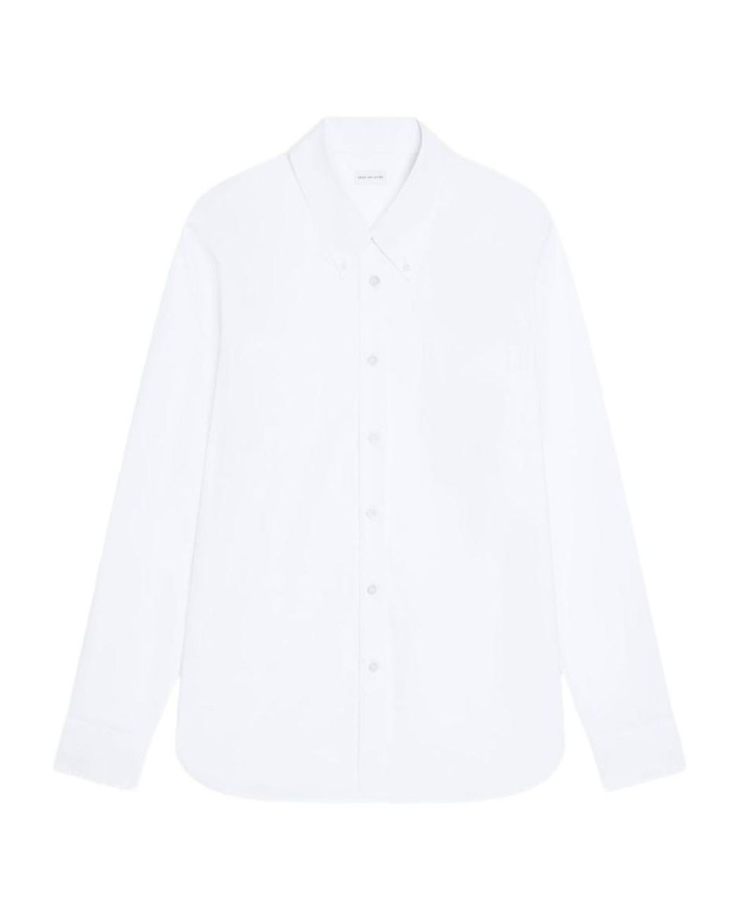 Dries Van Noten White Loose Poplin Shirt