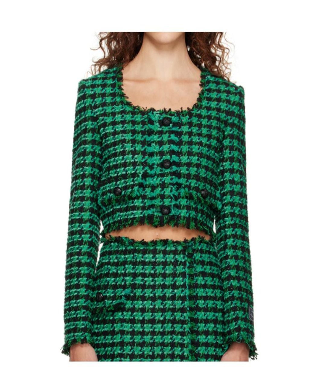MSGM Green Checked Casual Jacket
