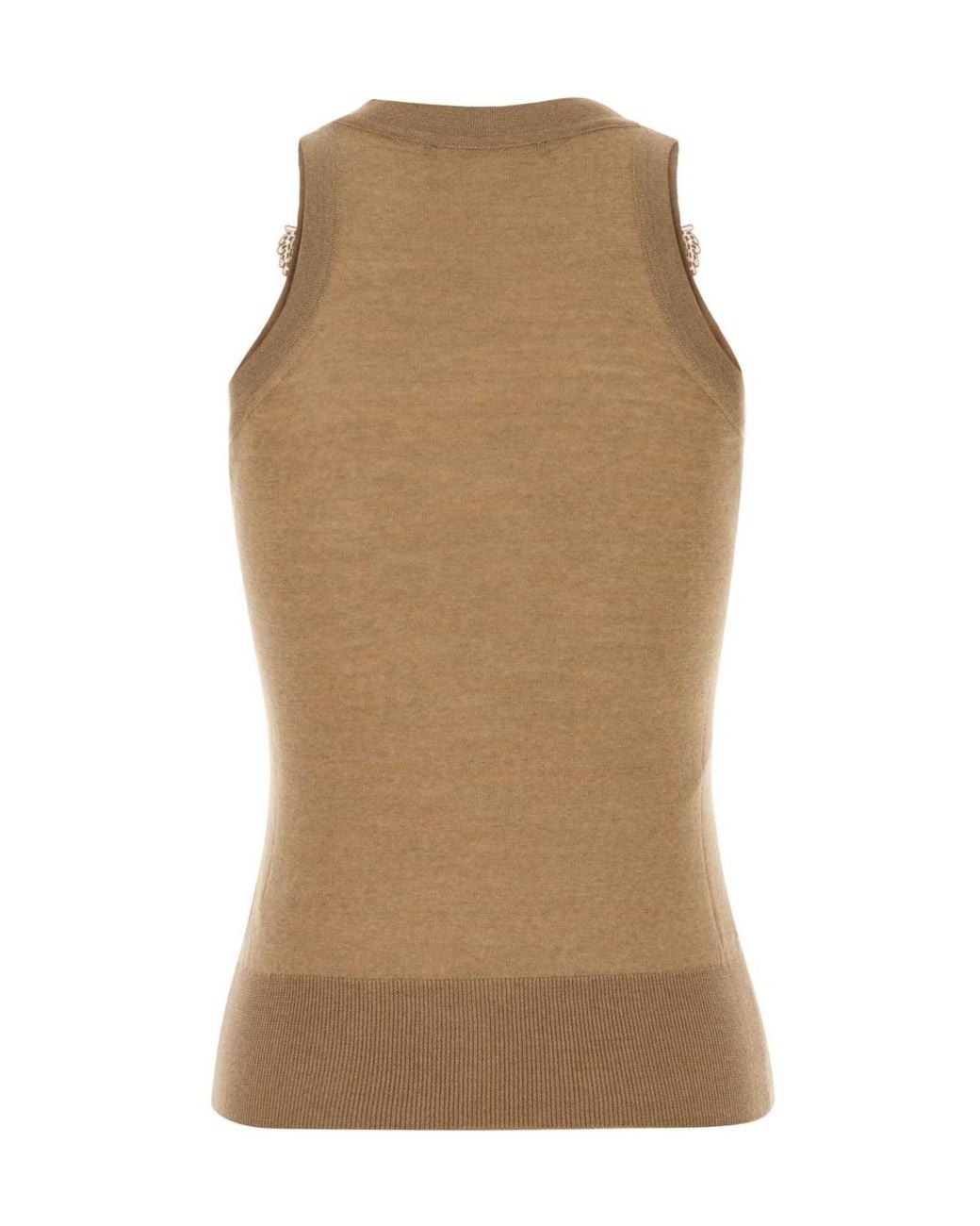 Ermanno Scervino Natural Lace Trim Knitted Top