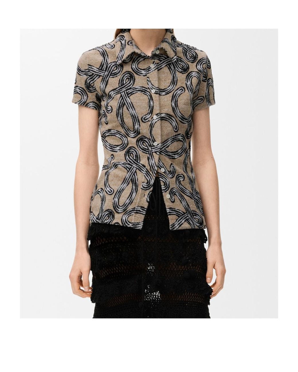 Loewe Gray Short-Sleeved Buttoned Top