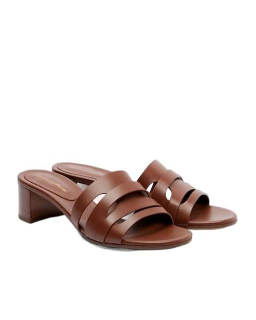 Gianvito Rossi Brown Leather Mules