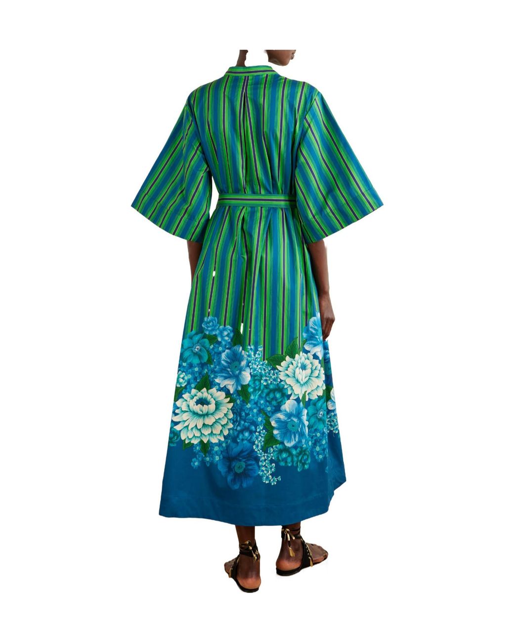 ALÉMAIS Green Margo Tunic Striped Midi Dress