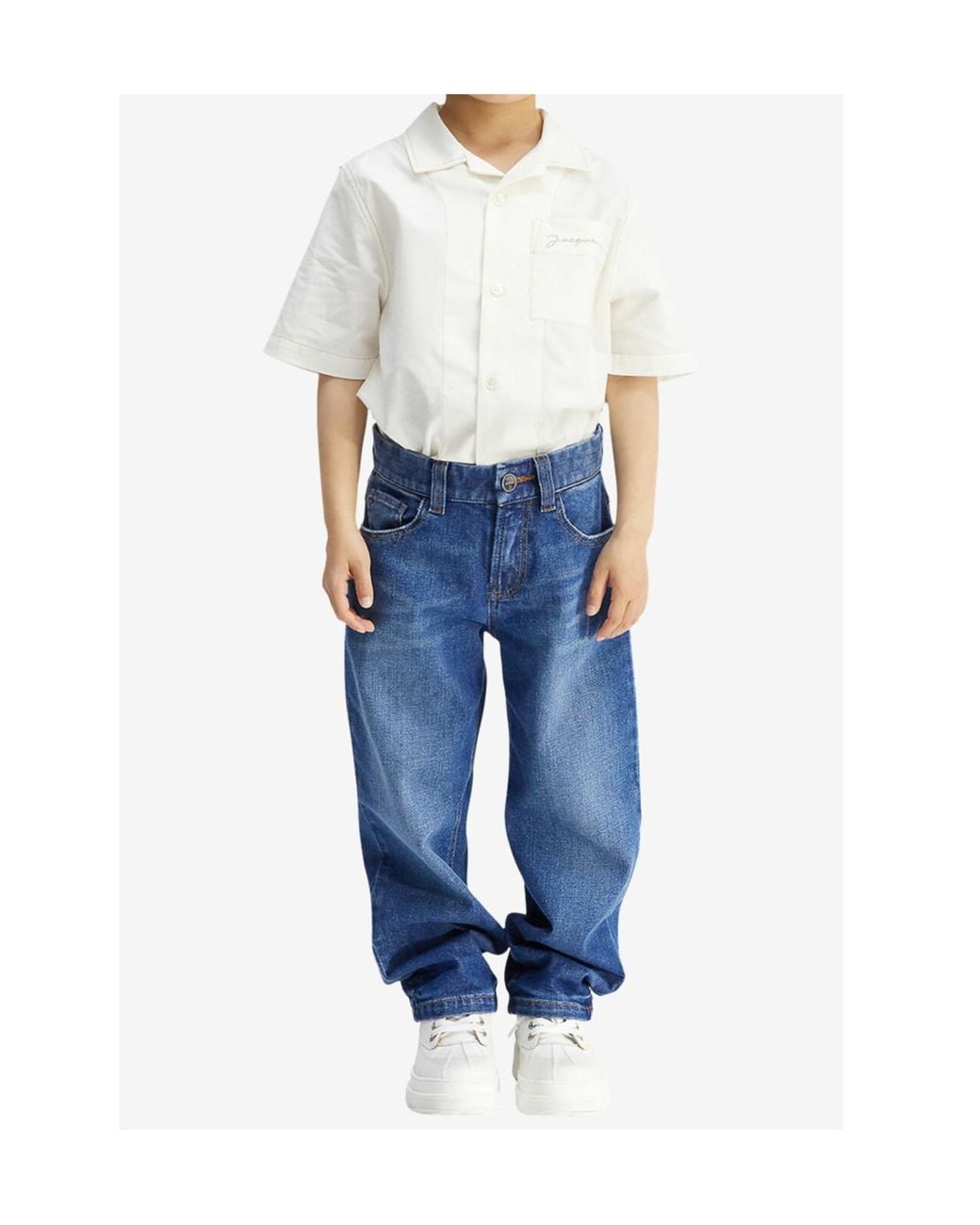 Jacquemus Blue Stretch Jeans for men