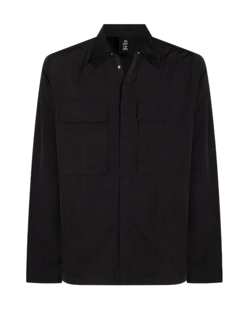 Thom Krom Black Patch-Pocket Shirt for men