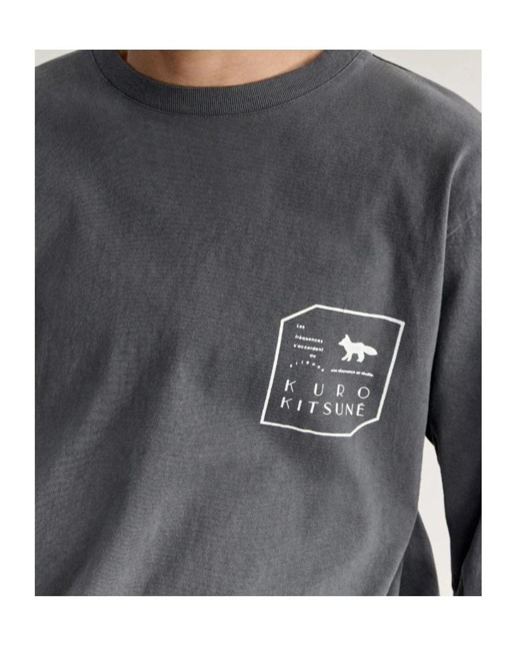 Maison Kitsuné Gray X Kuro Faded Long Sleeve Tee for men