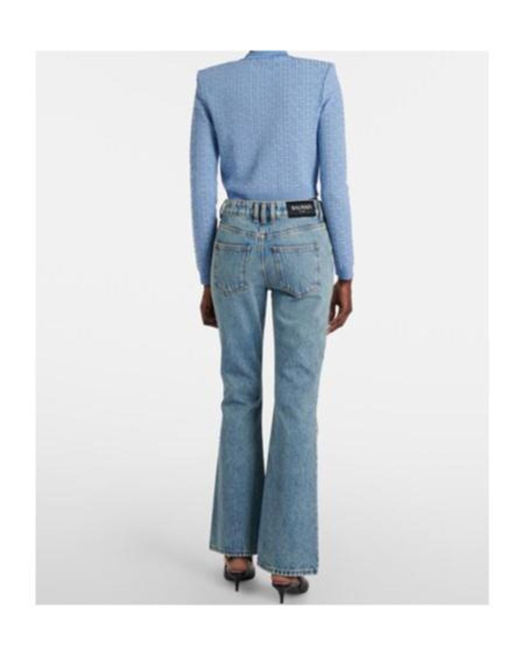 Balmain Blue Low-Rise Bootcut Jeans