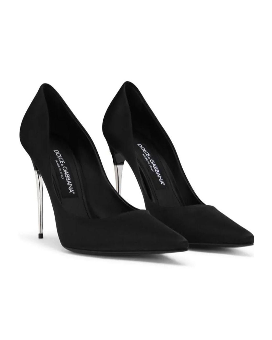 Dolce & Gabbana Black Logo Lettering Pointed Toe Pumps