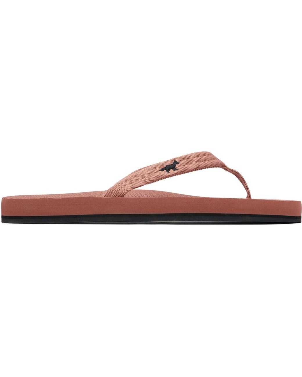 Maison Kitsuné Brown Maison Kitsuné X Indosole Collaboration Easy Living Flip-Flops