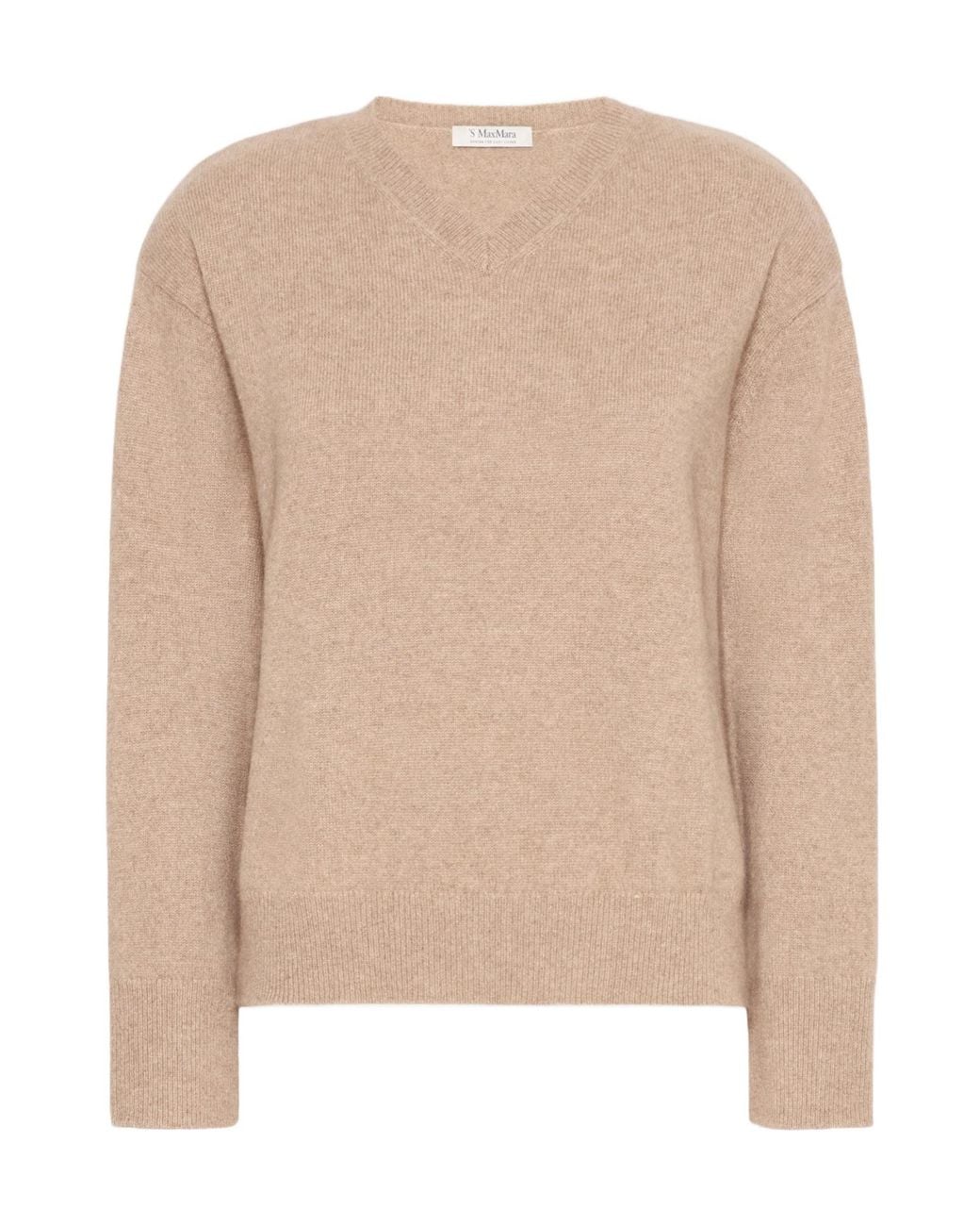 Max Mara Natural Fata V-Neck Knitted Sweater