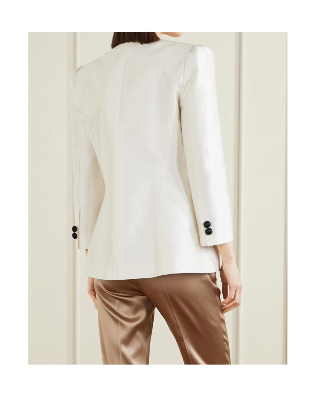 Valentino White Notched-Lapel Button-Up Jacket