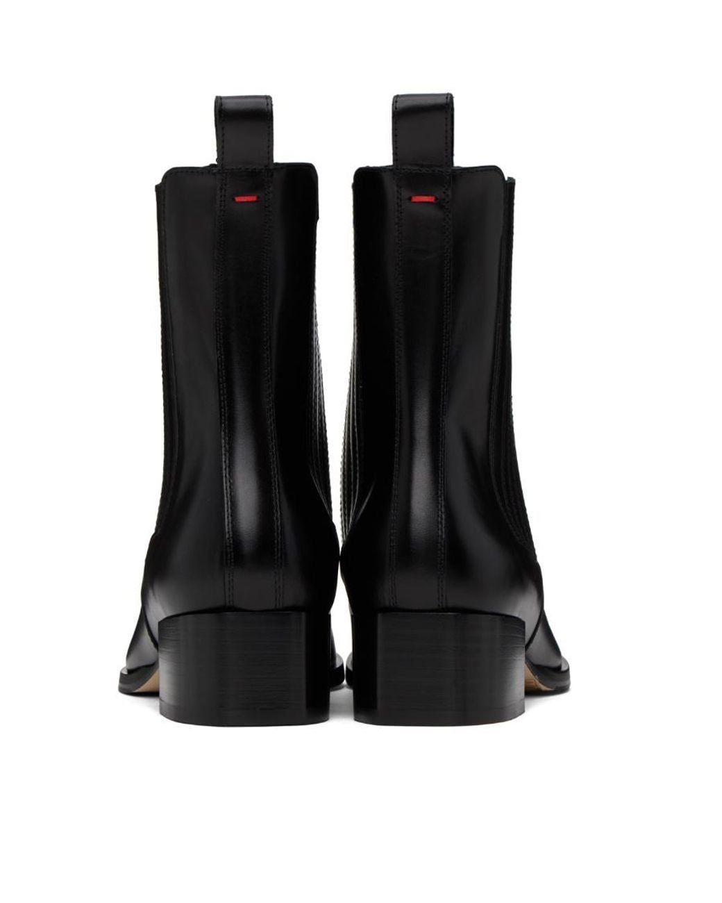 Aeyde Black Square-Toe Short Boots