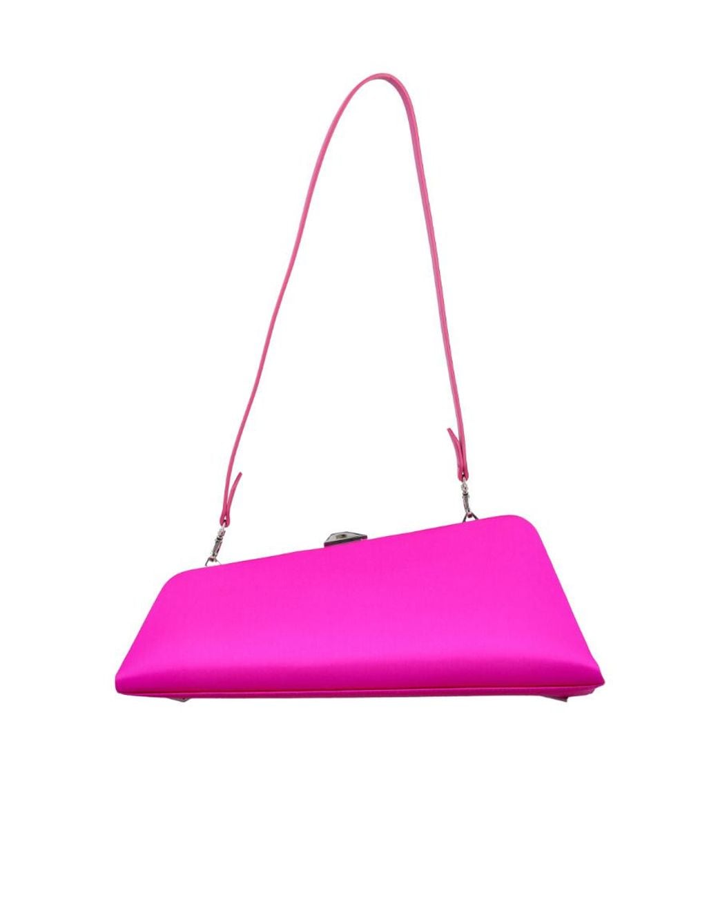 The Attico Pink The Long Night Logo Detailed Clutch Bag
