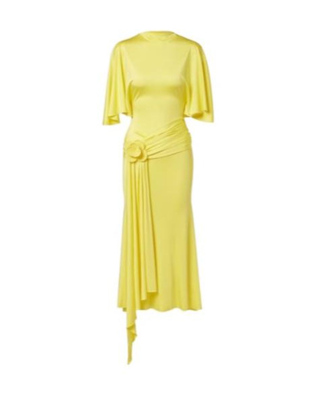 David Koma Yellow Floral-Appliqué Jersey Cocktail Dress