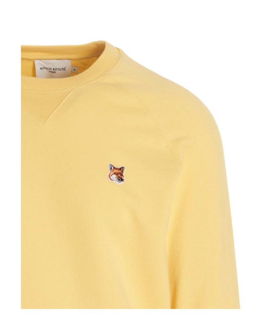 Maison Kitsuné Yellow Fox Head Patch Sweatshirt for men