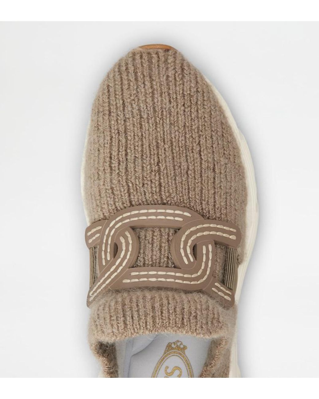 Tod's Gray Kate Round-Toe Knitted Sneakers