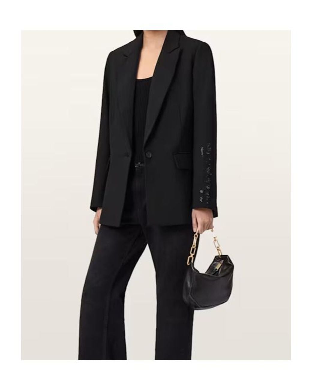 AllSaints Black Ottie Relaxed Skull Blazer
