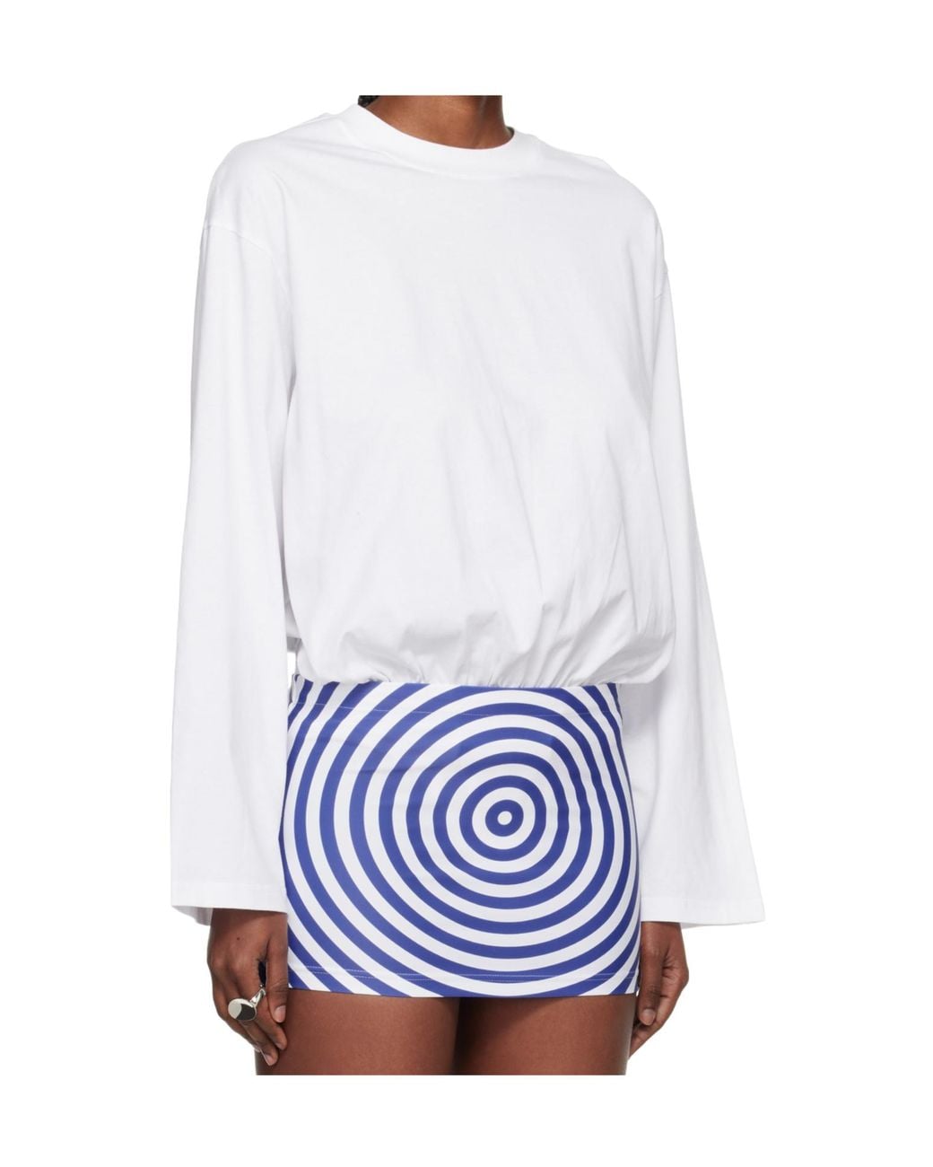Jean Paul Gaultier White Mix Jersey Long Sleeves Bodysuit