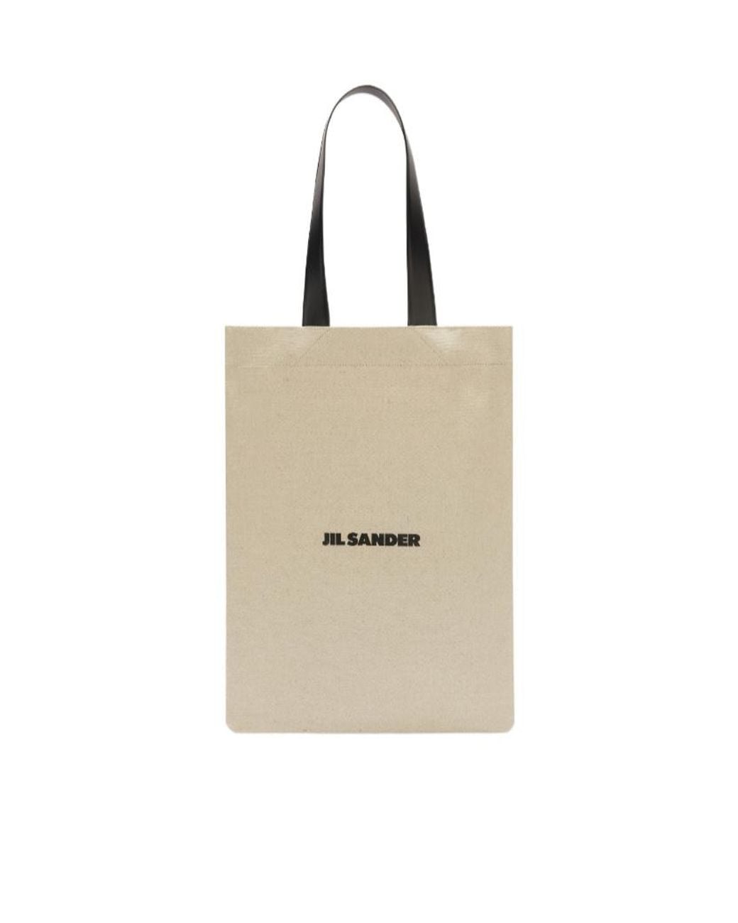 Jil Sander Natural Logo Printed Top Handle Bag for men