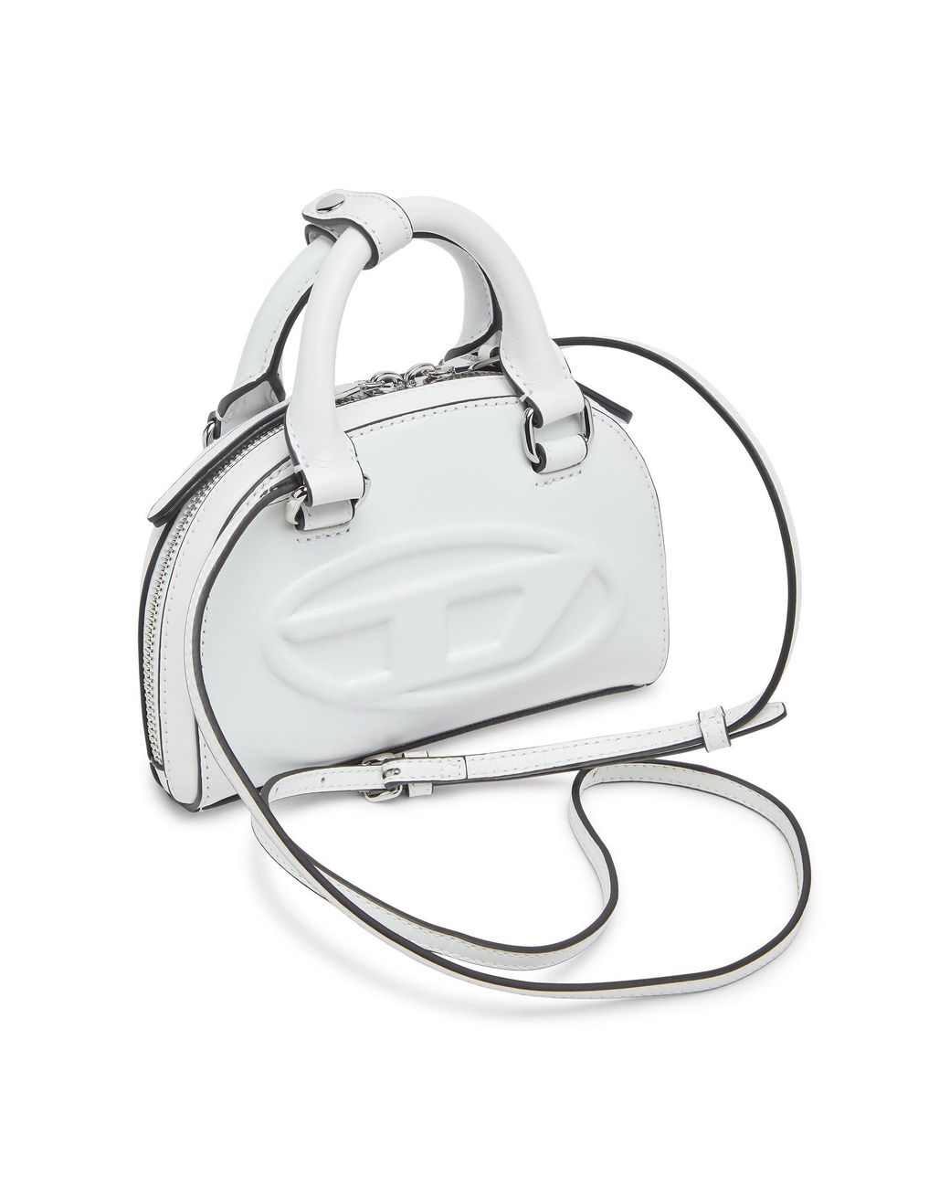 DIESEL White 1Dr Dome Mini Crossbody Bag