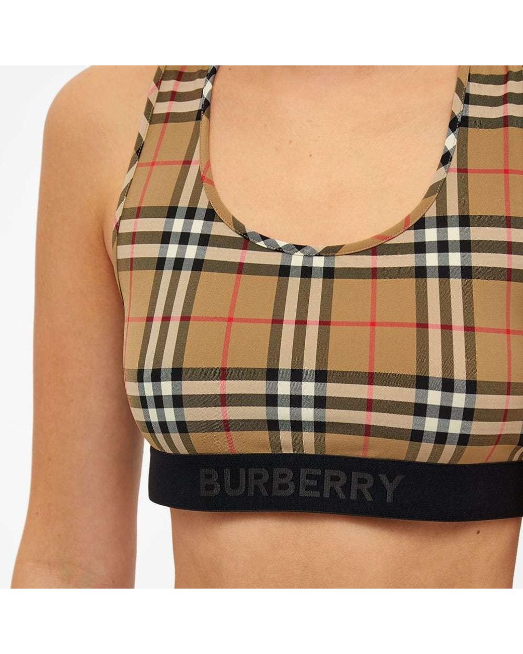 Burberry Multicolor Vintage Check Sports Bra
