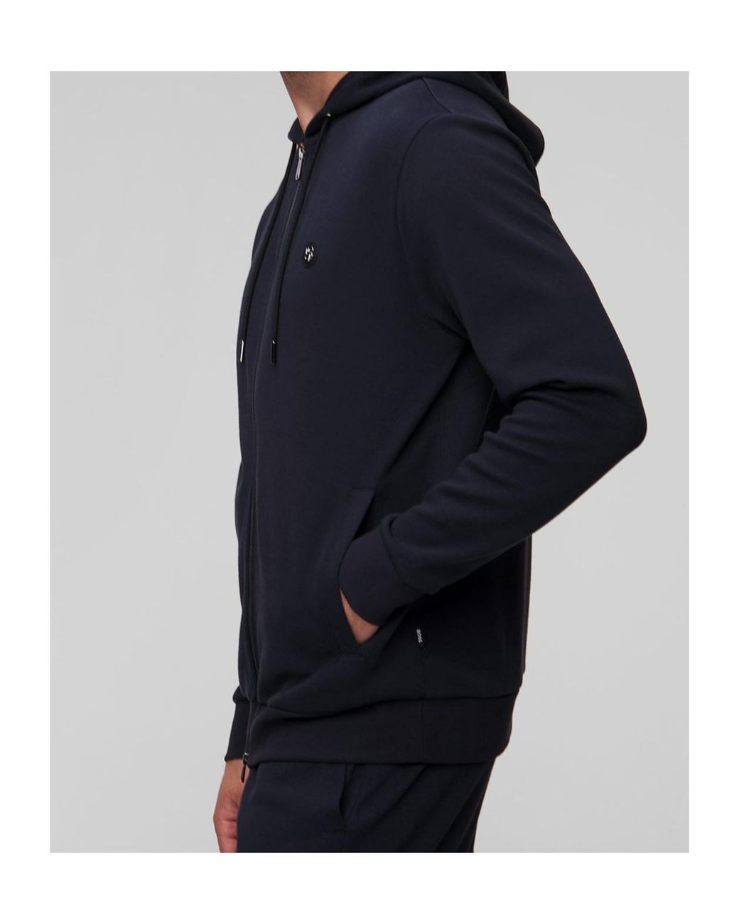 Boss Blue Zip-Up Hoodie Sweater for men