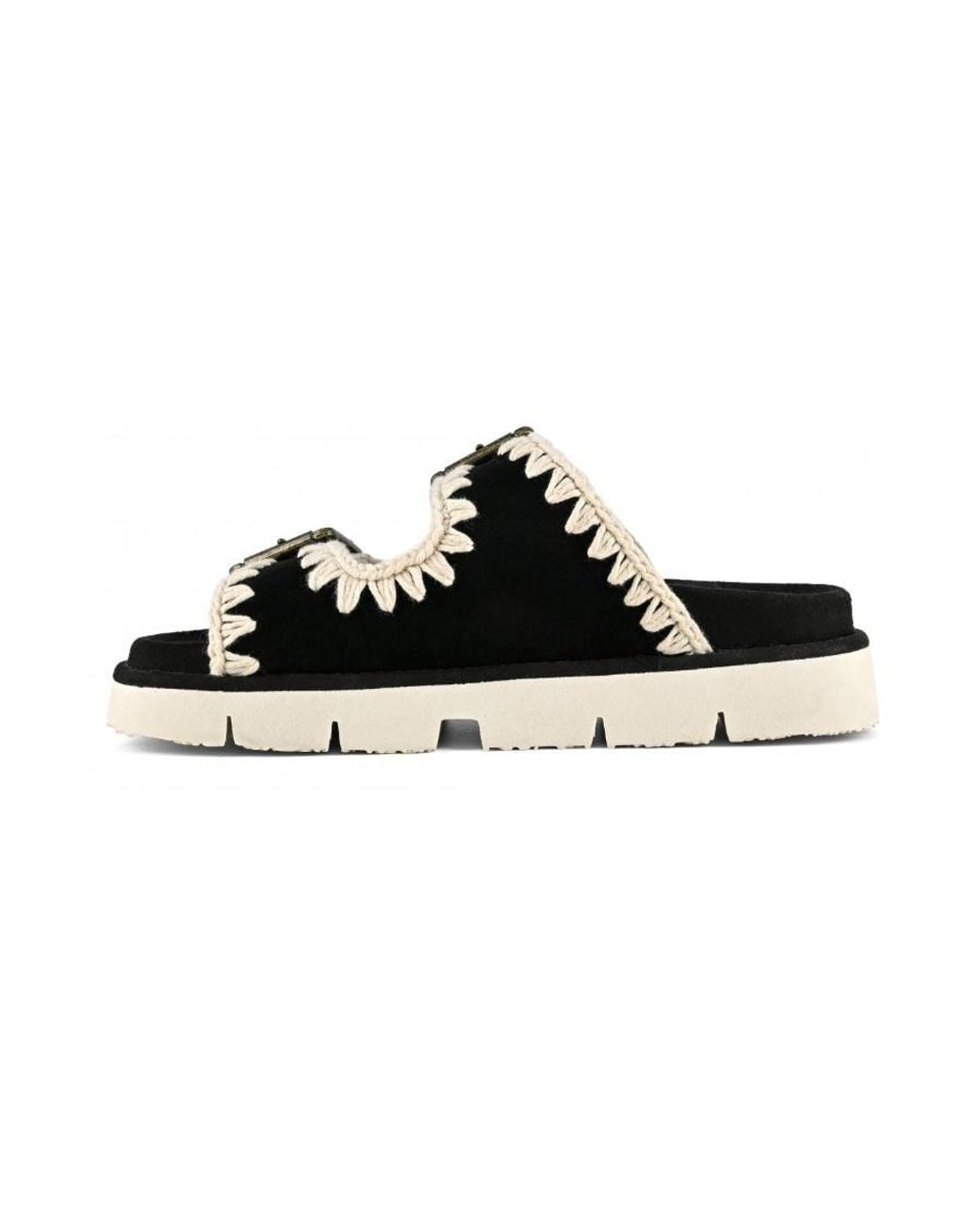 Mou Black Logo Slippers